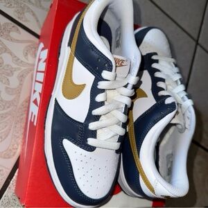 Nike White, Navy, and Gold Sneakers